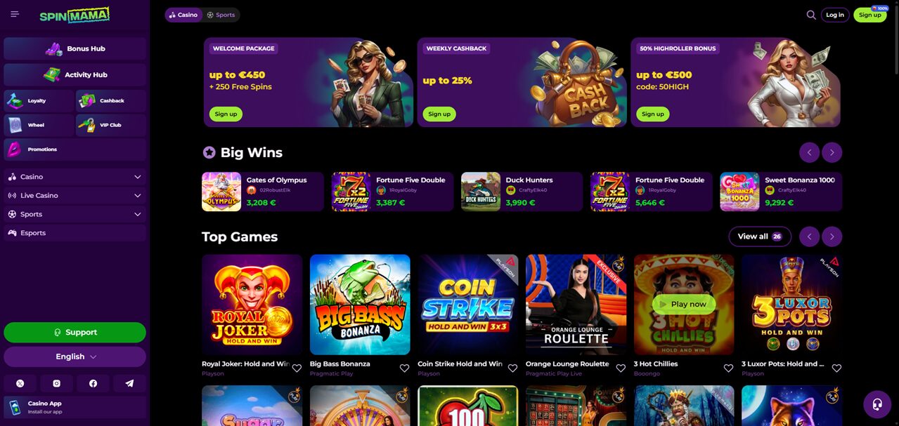 Spinmama Casino – Odkryj świat wyjątkowych gier online